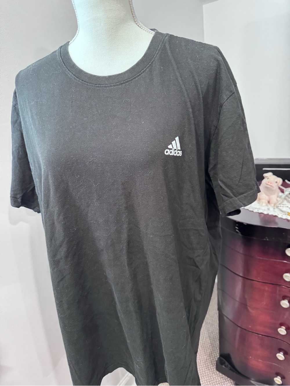 adidas Men's Black Logo Cotton T-Shirt - Picture 2 of 5